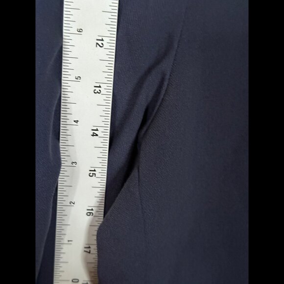 New Abercrombie & Fitch Pleated Trousers 34 / 18L Womens Blue Twill Stretch Pant - Picture 4 of 11